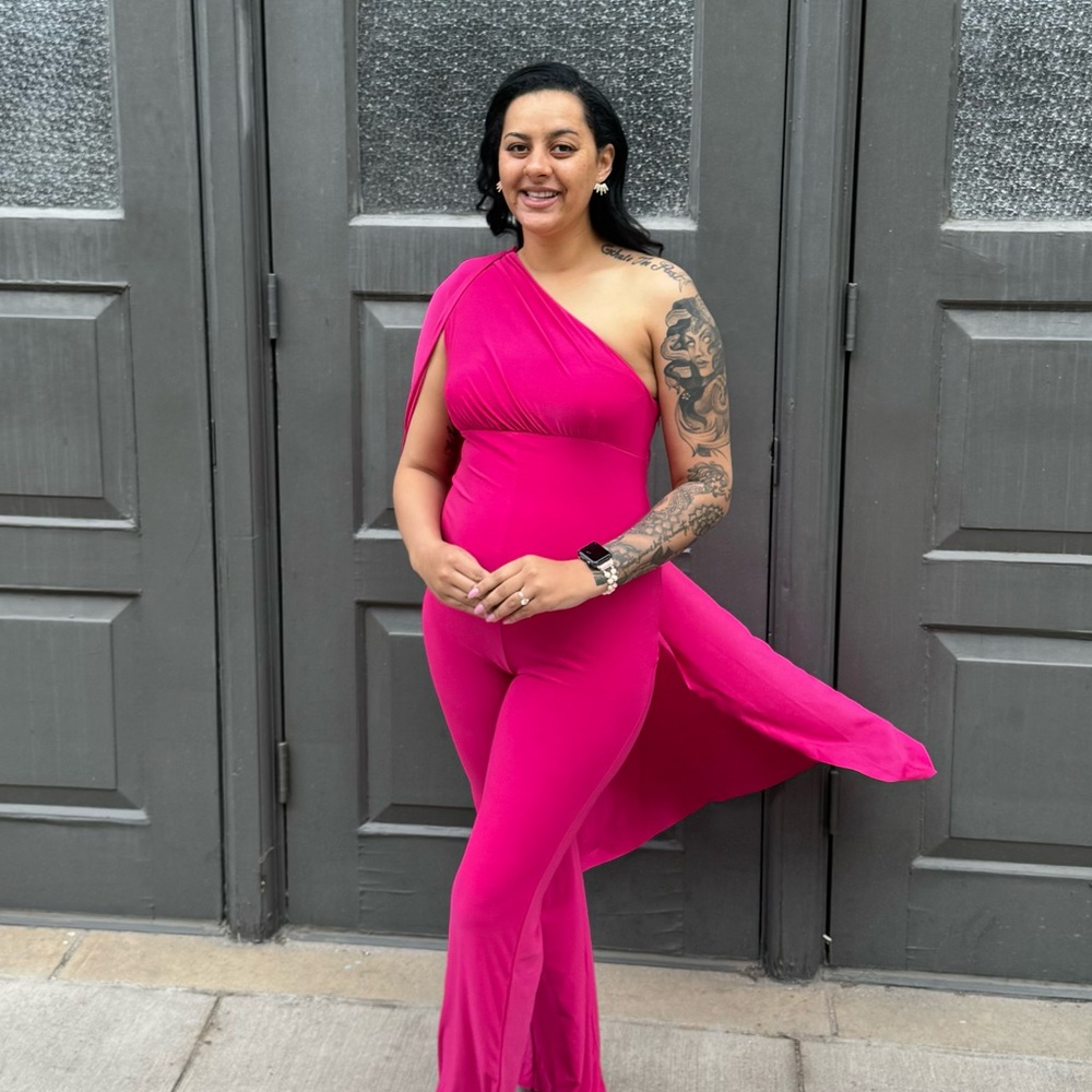 Sophisticated Pink Asymmetrical Jumpsuit